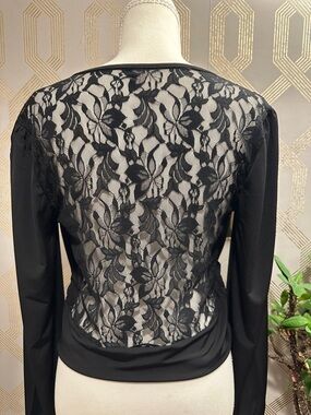 Lace Back Long Sleeve Top
